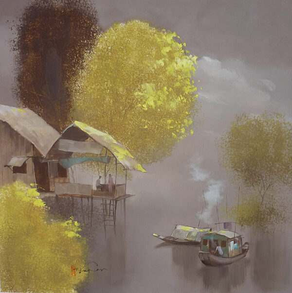 DC346 Khoi lam chieu II-the smoke of cooking II 70X70 cm (Sold)