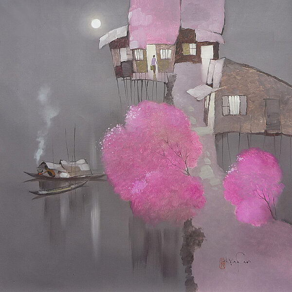 DC347 Khoi lam chieu III-the smoke of cooking III 70X70 cm (Sold)