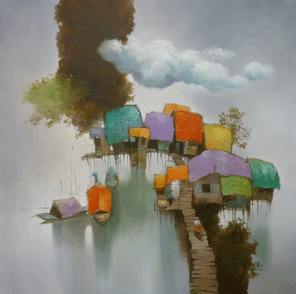 DC385-Late evening-Chieu muon-100x100-cm (Sold)