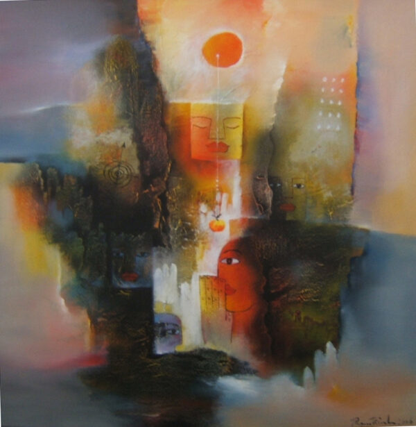 PT10The red sun (80x80) (Sold)