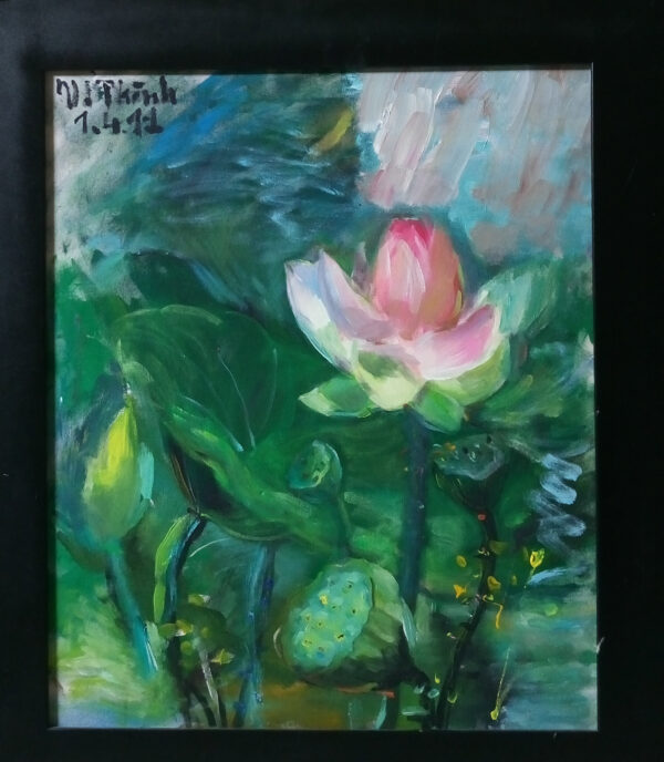 VDT-PM-08-17-Lotus flowers_50x60_oil (Sold)