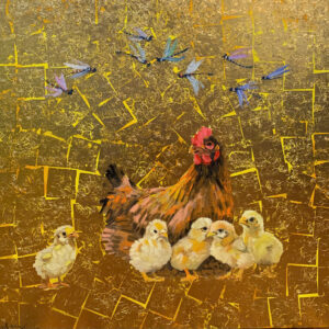 0. NMS-26-04. A family of chickens