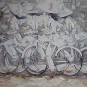 QTho15. Schoolgirls and bicycles II